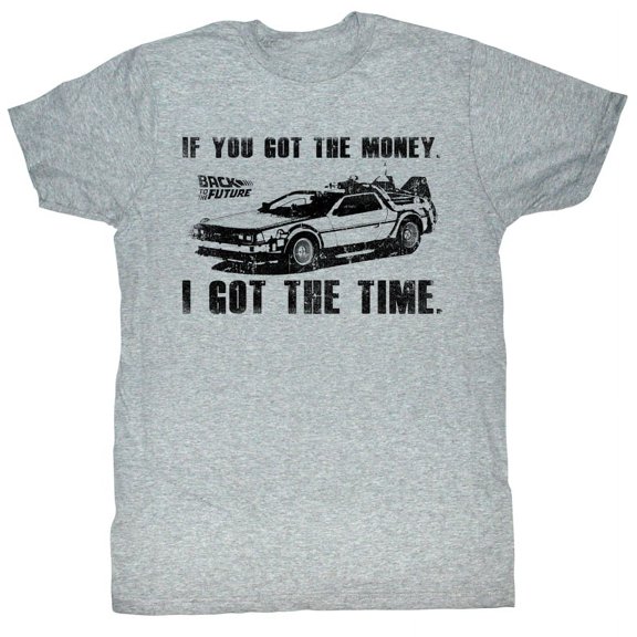Back to the Future Got The Money Gray Adult T-Shirt
