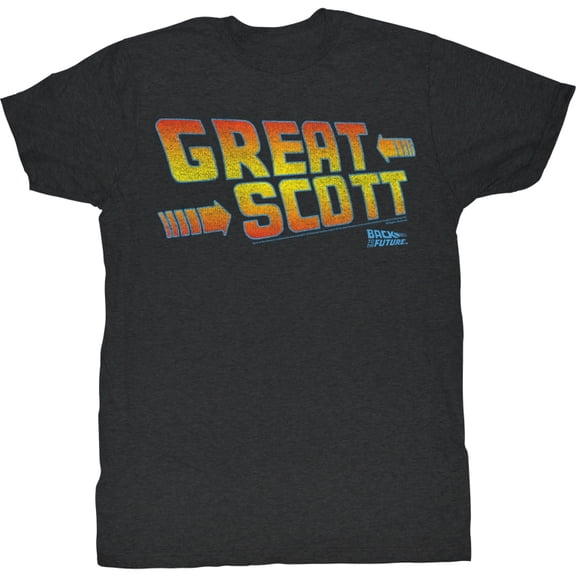 Back to the Future Great Scott Black Adult T-Shirt