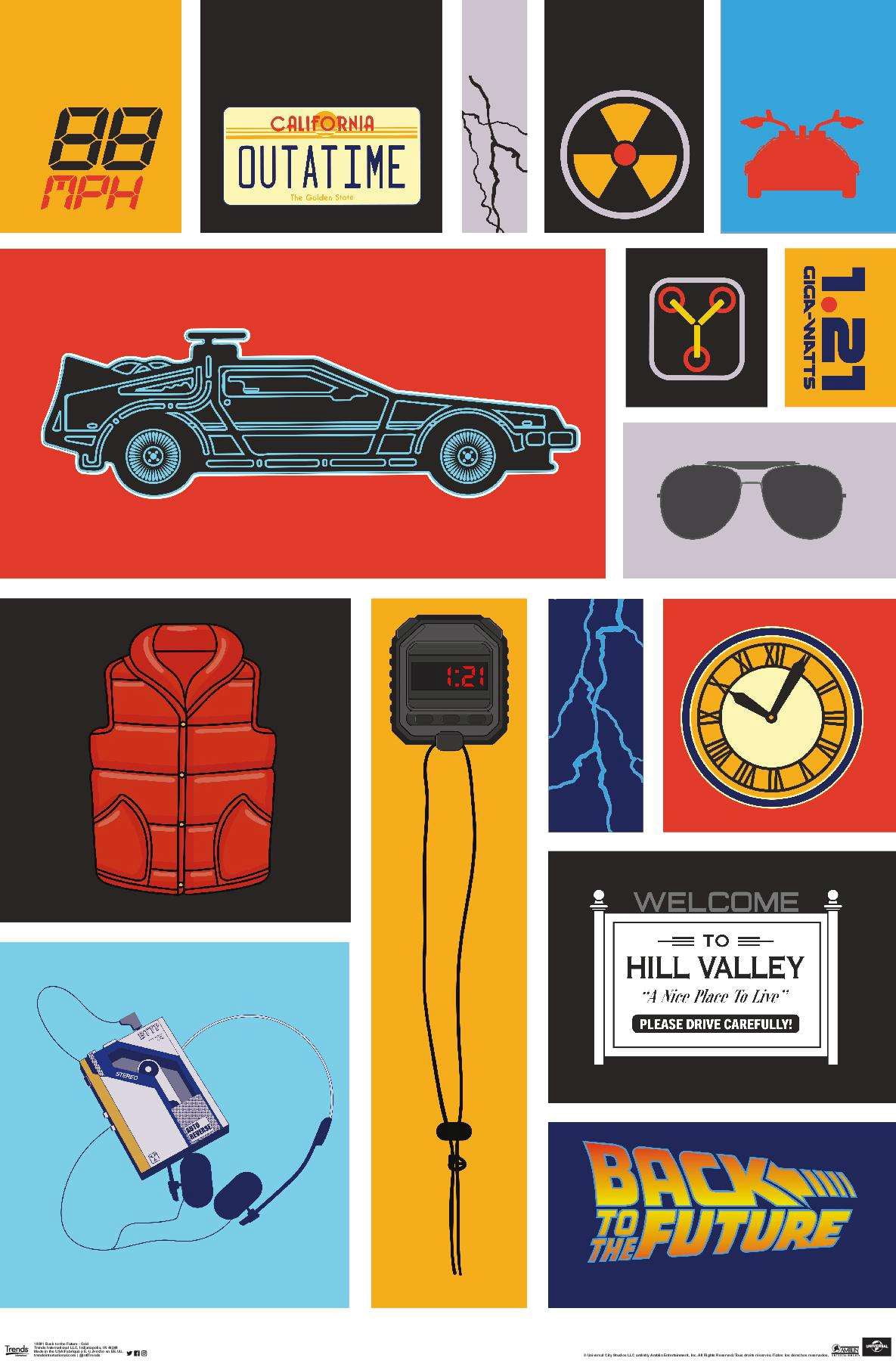 Back to the Future - Grid Wall Poster, 14.725" x 22.375"