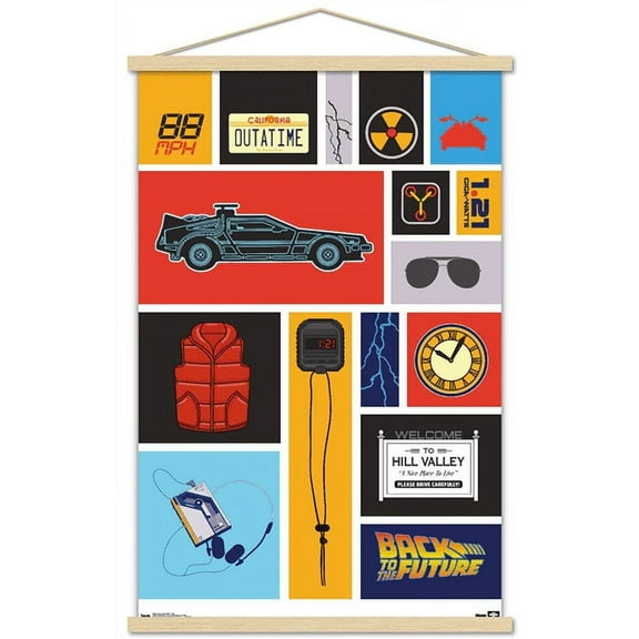 Back to the Future - Grid Wall Poster with Magnetic Frame, 22.375" x 34"