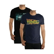 Back to the Future Logo & DeLorean Men's and Big Men's Graphic T-shirts 2-Pack Bundle
