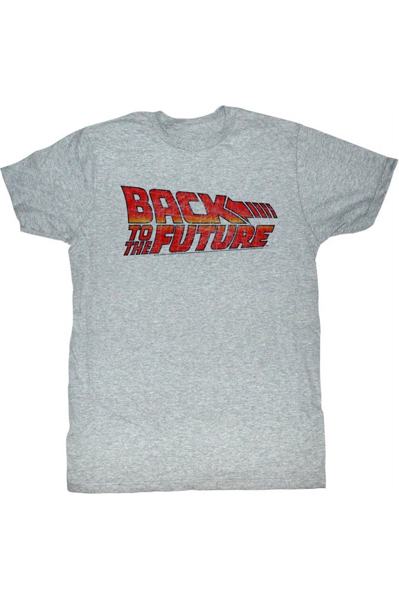 Back to the Future Logo Gray Adult T-Shirt