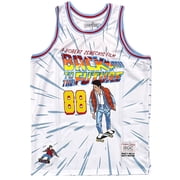 Back to the Future Marty McFly Headgear Classics Embroidered Basketball Jersey Small, White