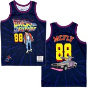Back to the Future Marty McFly Mens Headgear Classics Embroidered Basketball Jersey Medium, Purple