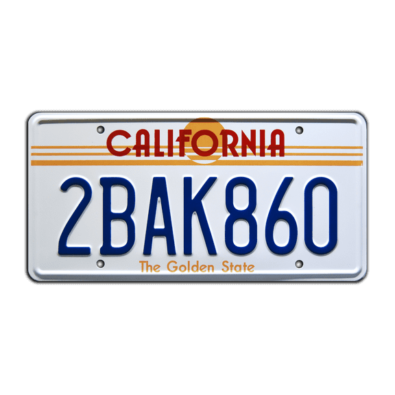 Back to the Future | Martys Truck | 2BAK860 | Metal Stamped Replica Prop License Plate