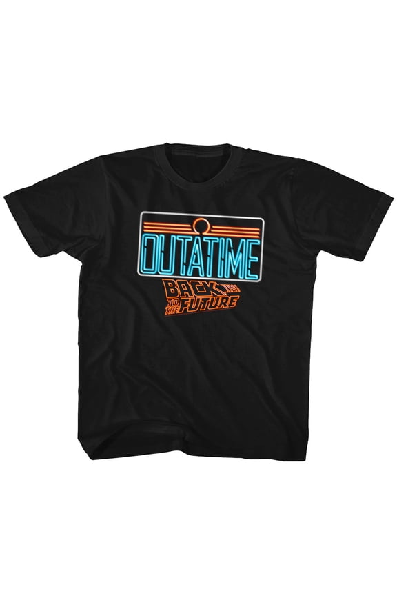 Back to the Future Neon Black Youth T-Shirt