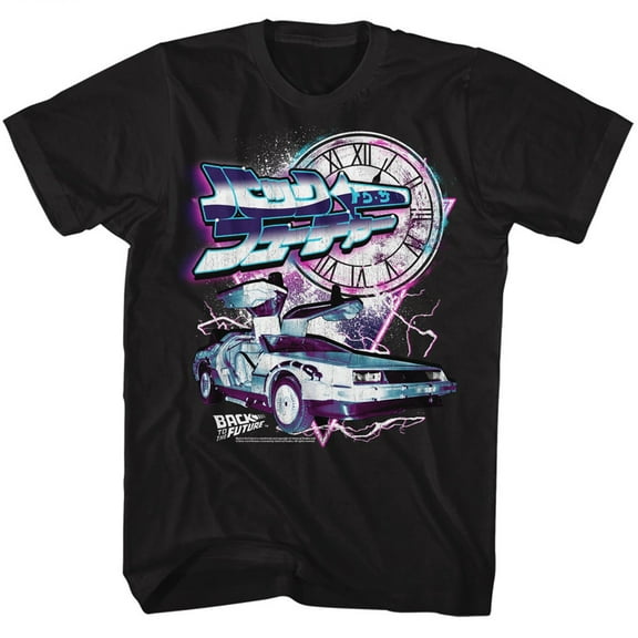 Back to the Future Neon Delorean Adult T-Shirt