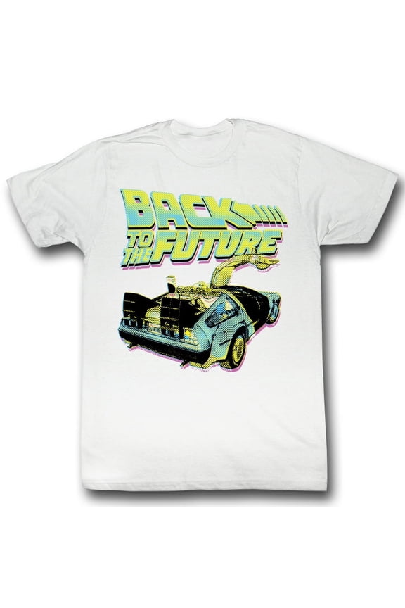 Back to the Future Neon White Adult T-Shirt