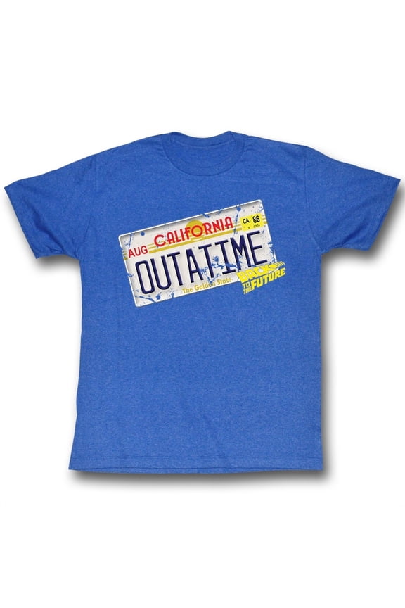 Back to the Future Outa Time Blue Adult T-Shirt