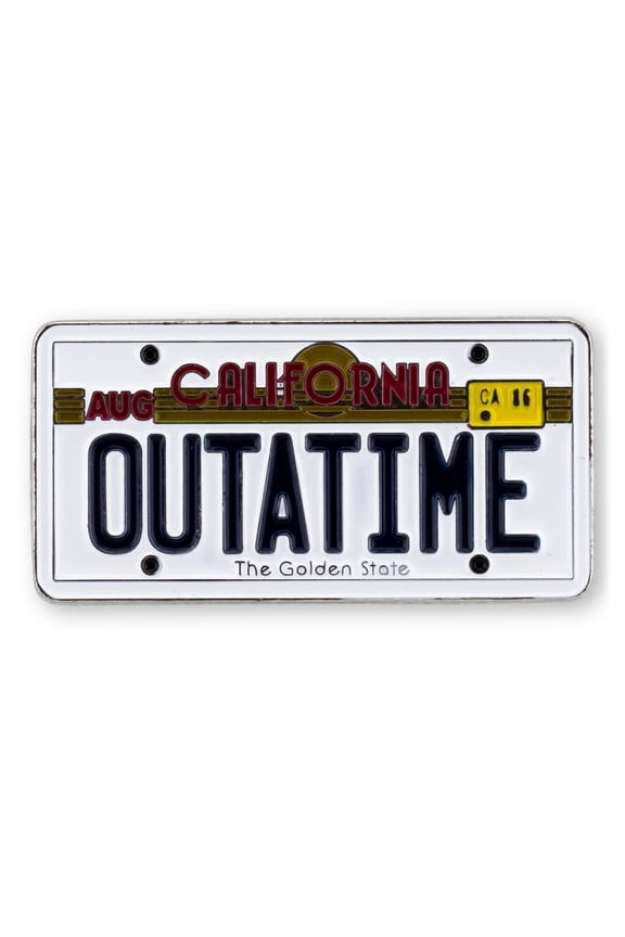Back to the Future "Outatime" License Plate Enamel Collector Pin