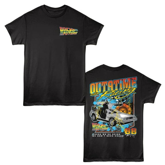 Back to the Future Outatime Racing 88 Men's T Shirt (Black, AdultL)