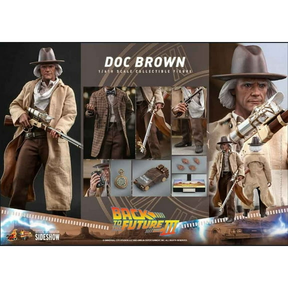 Back to the Future Part III 12 Inch Action Figure 1/6 Scale - Cowboy Doc Brown Hot Toys 909370