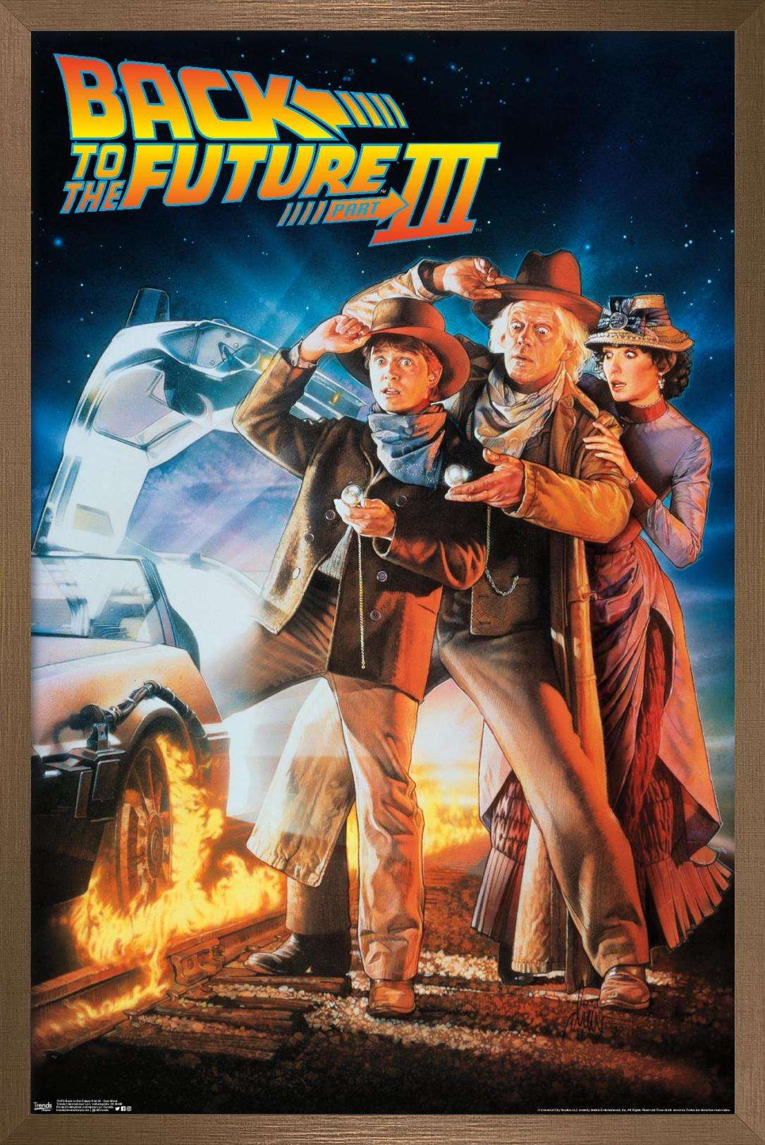 Back to the Future Part III - One Sheet Wall Poster, 14.725" x 22.375", Framed