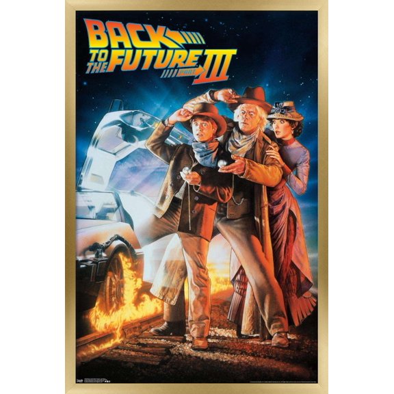 Back to the Future Part III - One Sheet Wall Poster, 22.375" x 34", Framed