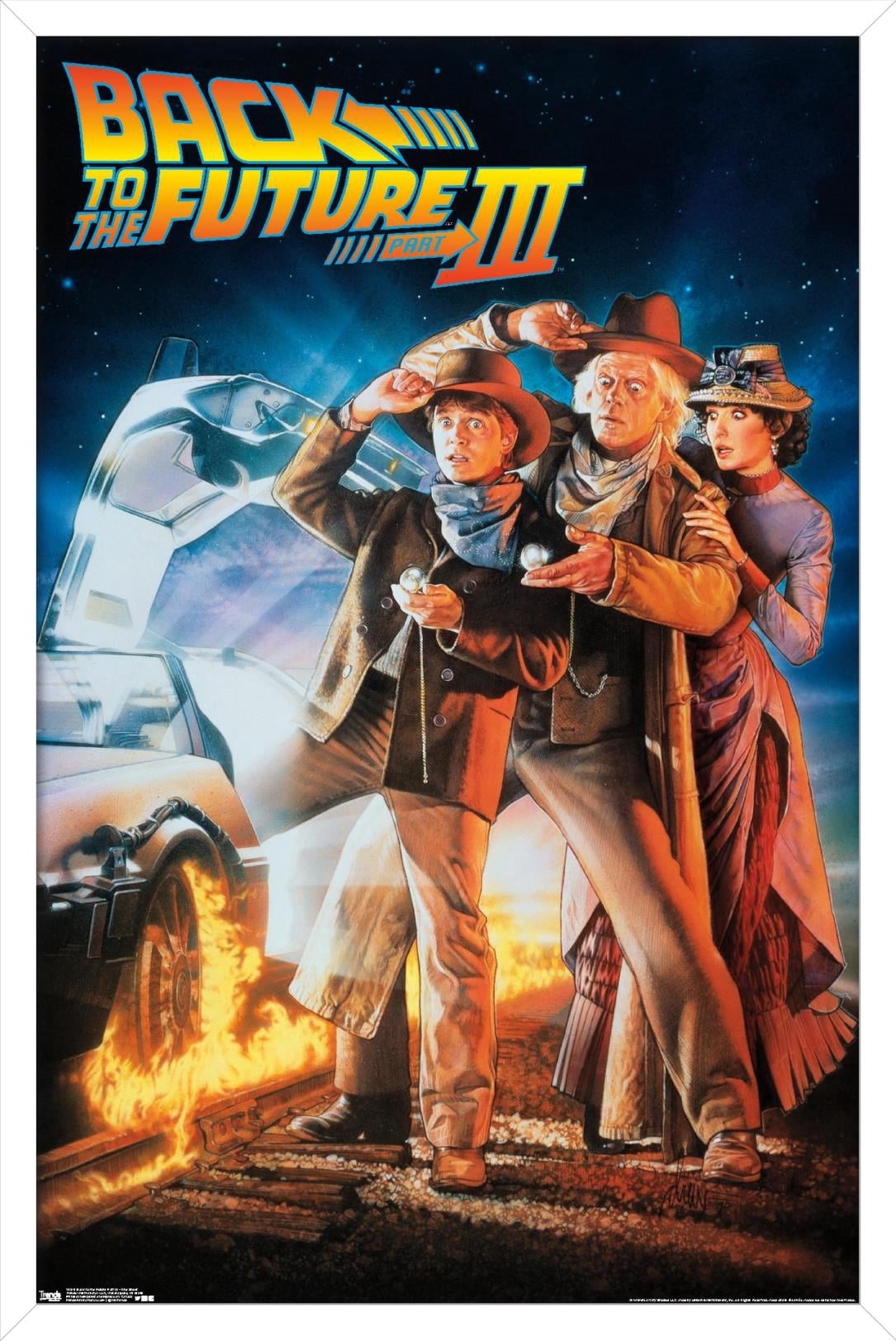 Back to the Future Part III - One Sheet Wall Poster, 22.375" x 34" Framed