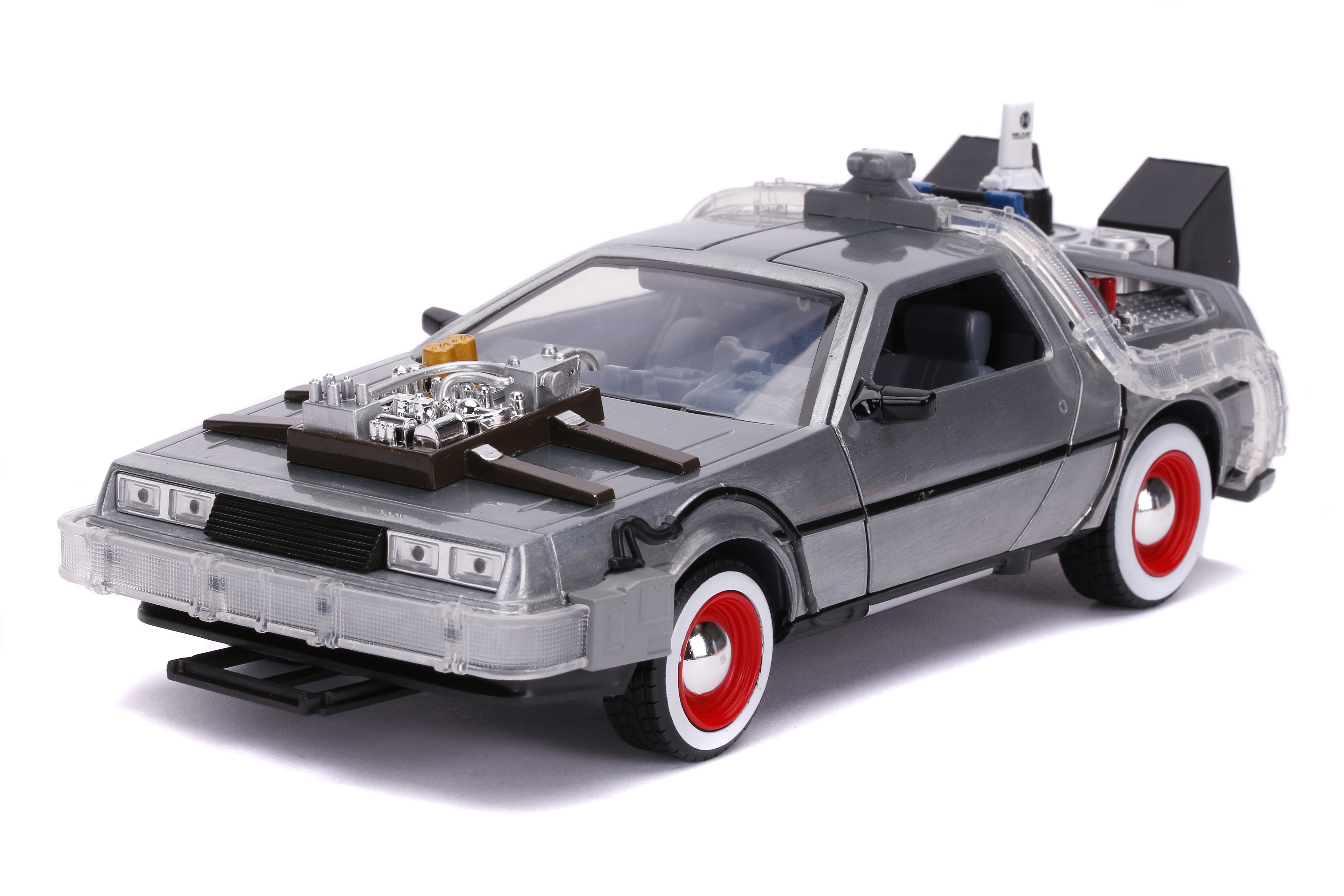 BTTF 3 Time Machine Die-Cast Metal Model Car Toy with Lights