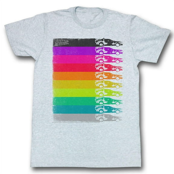 Back to the Future Rainbow Delorean Adult T-Shirt
