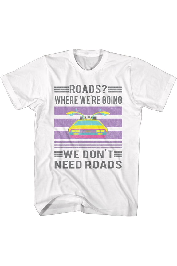 Back to the Future Retro White Adult T-Shirt