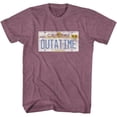 thumbnail image 1 of Back to the Future Tag Light Maroon Heather Adult T-Shirt, 1 of 2