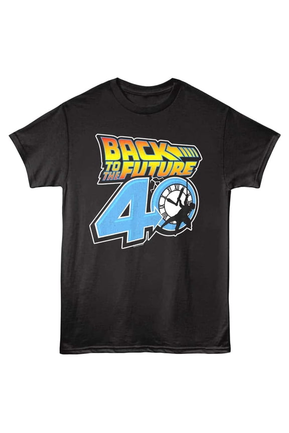 Back to the Future at 40 Men's T Shirt (Black, AdultXL)