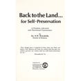 thumbnail image 1 of Pre-Owned Back to the Land for Self Preservation (Paperback) 0890190631 9780890190630, 1 of 1