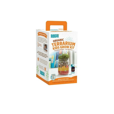 Back to the Roots Kids Grow & Glow terrarium Growing Kit with Glow-in-the-Dark Stickers (2 Count)
