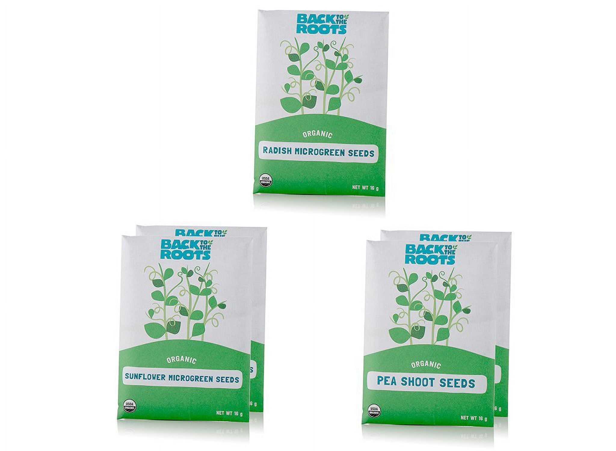Back to the Roots Microgreen Bundle, MVR1&nbsp;Sunflower and Radish Microgreen & Sprouting Seeds Certified Organic, Non-GMO, 5 Count
