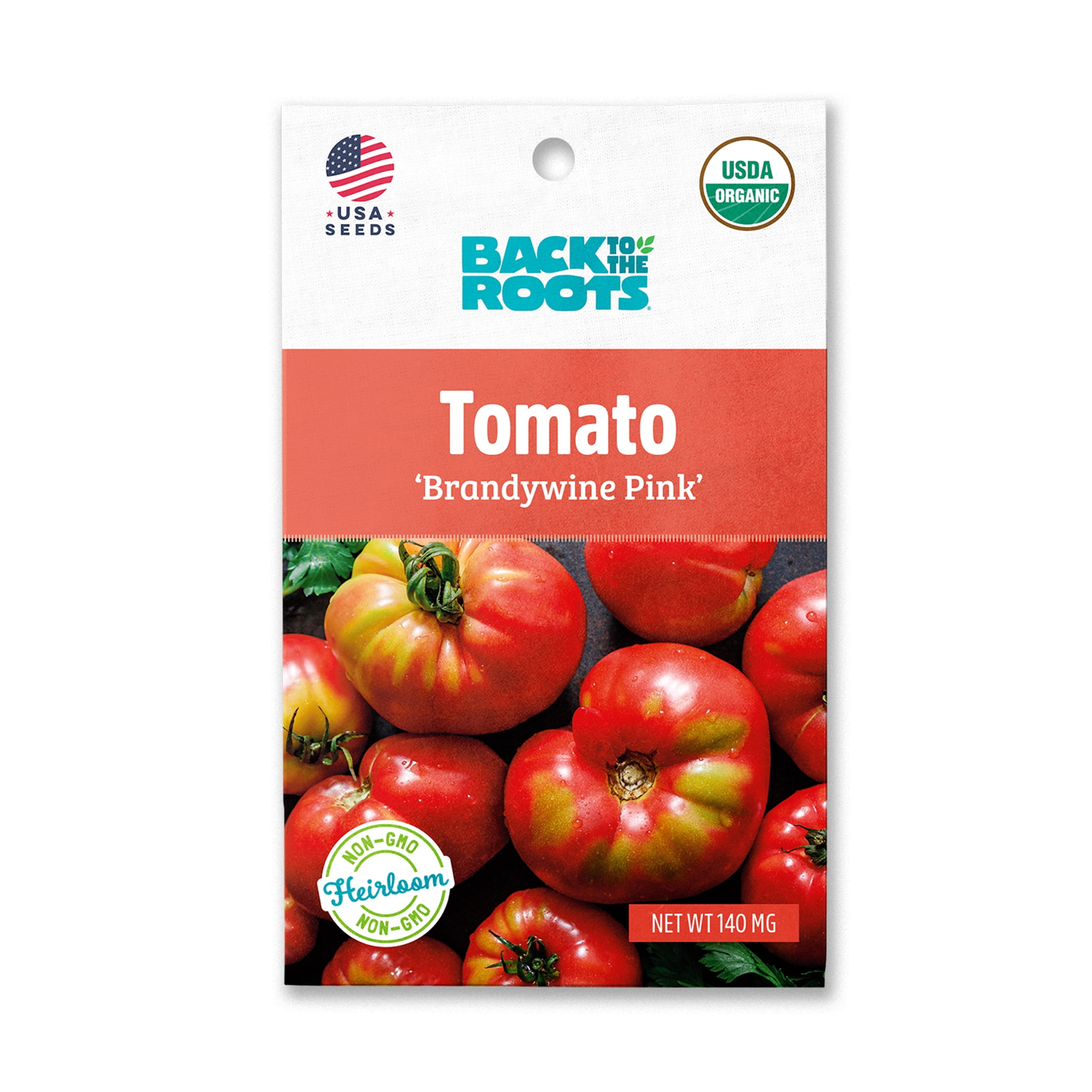 Back to the Roots Organic Brandywine Pink Tomato Seeds, 1 Seed