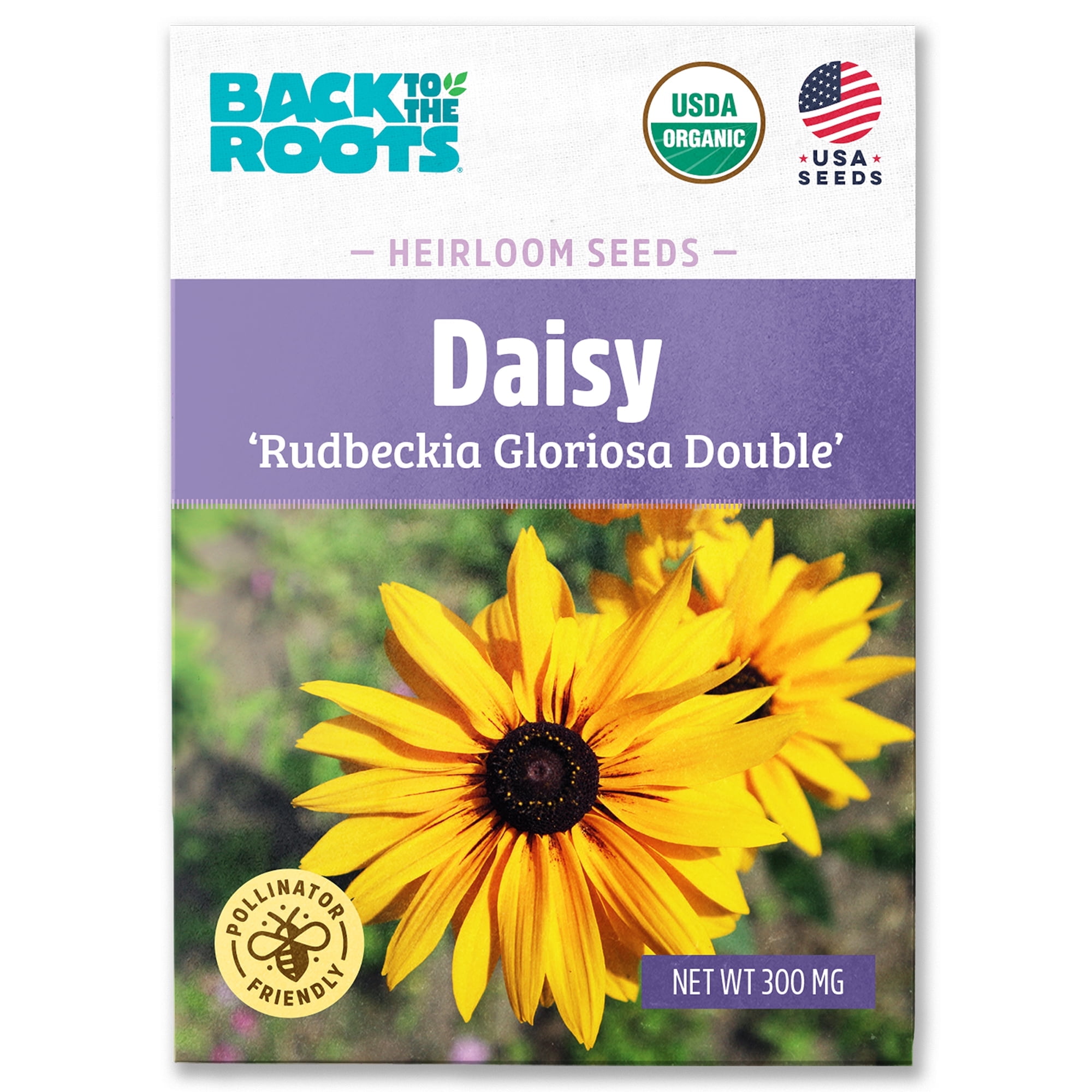 Back to the Roots Organic Black-Eyed Susan 'Gloriosa Double', 1 Seed ...