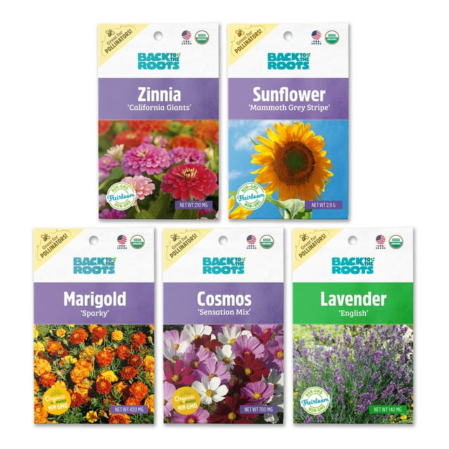 Back to the Roots Organic Flower Seeds Variety Pack (5 Pack)