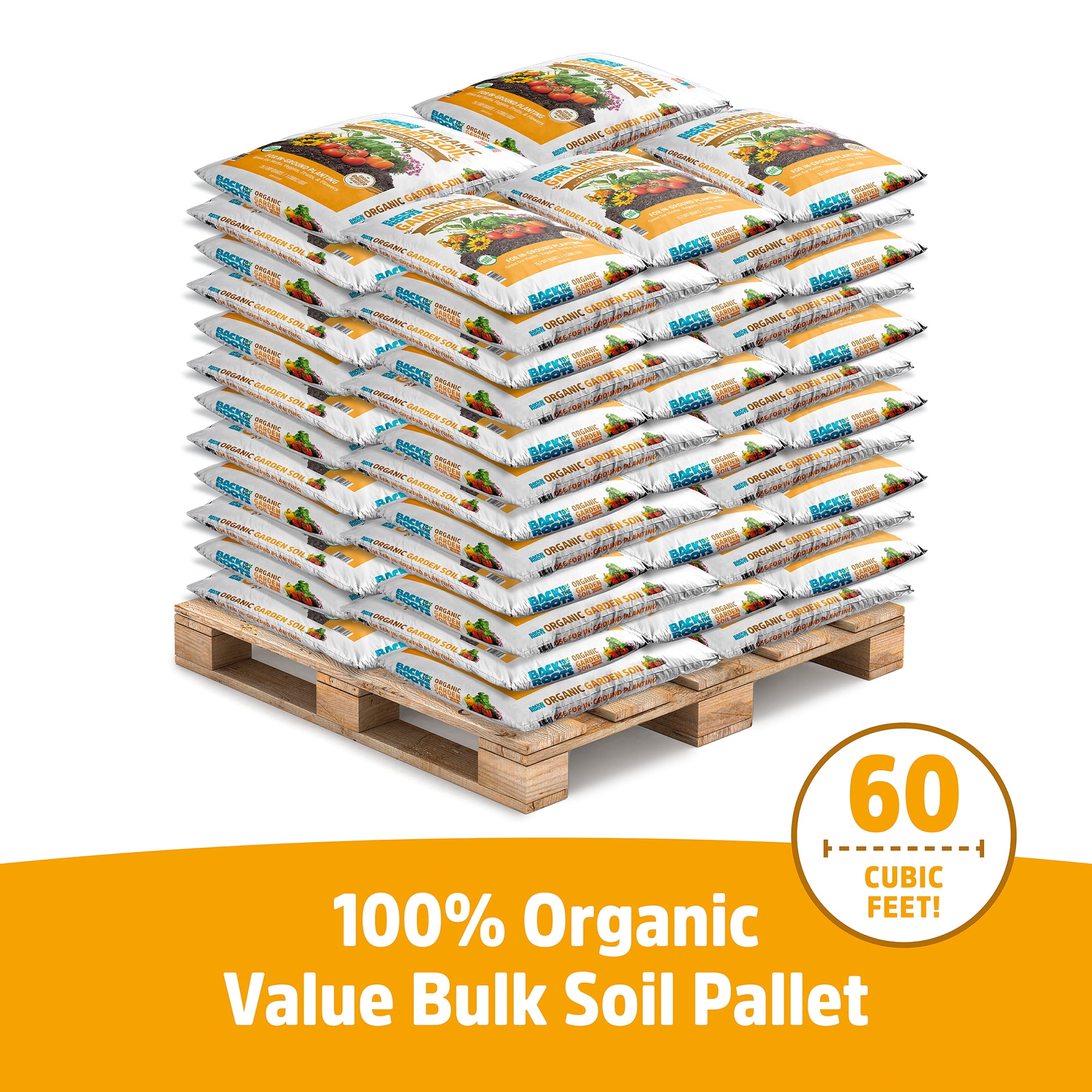 Back to the Roots Organic TopsoilBased Garden Soil Pallet, 60 1 cu. ft