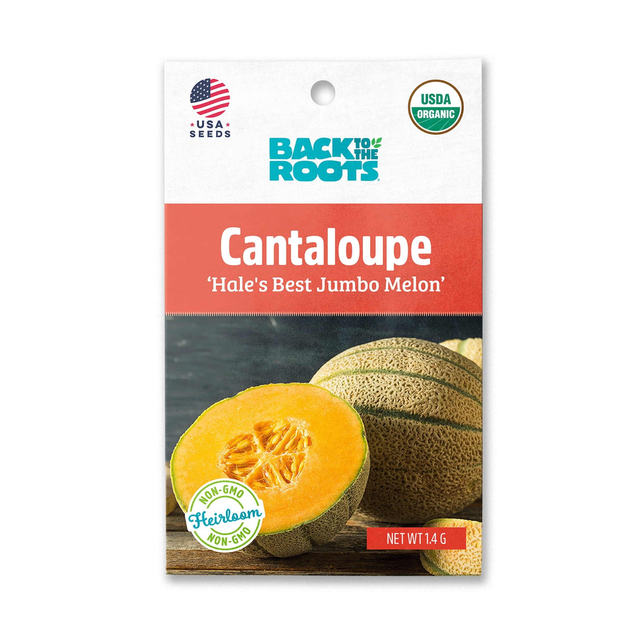 Back to the Roots Organic Hale's Best Jumbo Melon Cantaloupe Seeds, 1