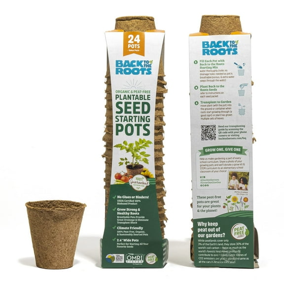 Back to the Roots Organic & MVR1Plantable Seed Starting Pots (24 CT)