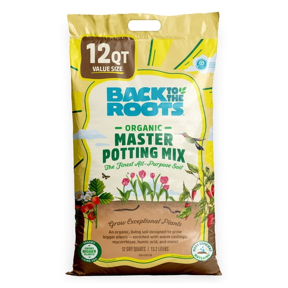 Back to the Roots Organic Master Potting Soil Mix, 12 Quarts