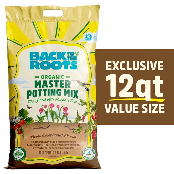 Back to the Roots Organic Master Potting Soil Mix, 12 Quarts