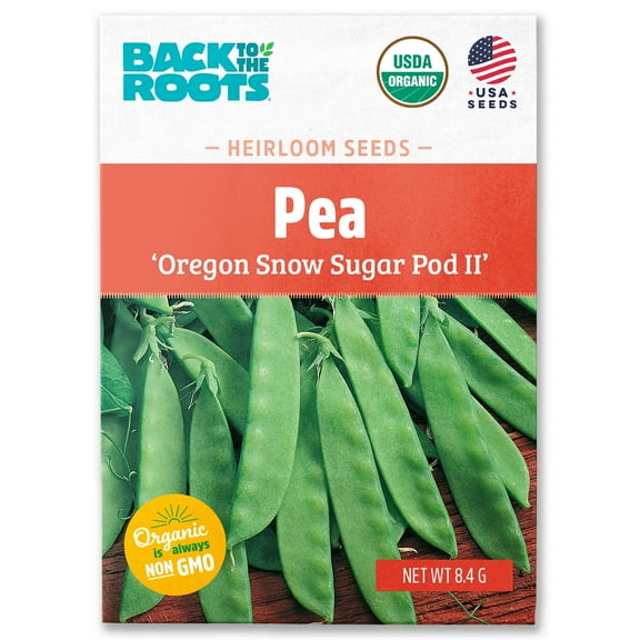 Back to the Roots Organic Pea 'Oregon Sugar Pod II', 1 Seed packet