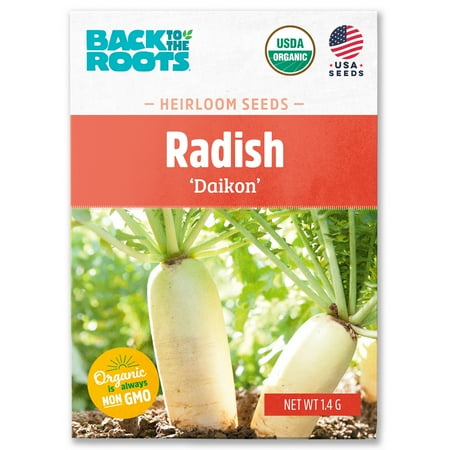 Back to the Roots Organic Radish 'Daikon', 1 Seed packet