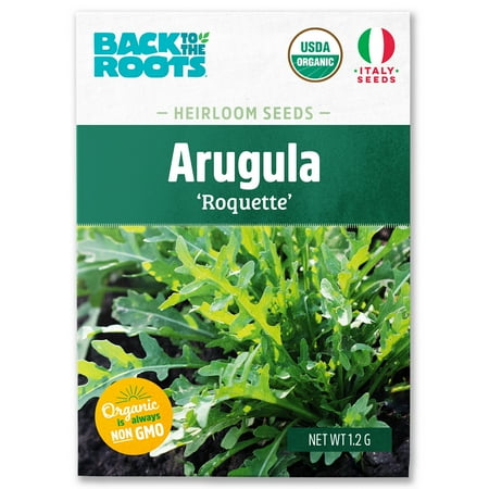 Back to the Roots Organic Arugula Roquette Gardening Seeds - Non GMO, USA SEEDS