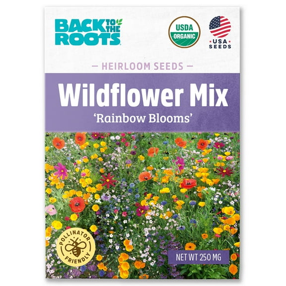 Back to the Roots Organic Wildflower Mix, 1 Seed packet