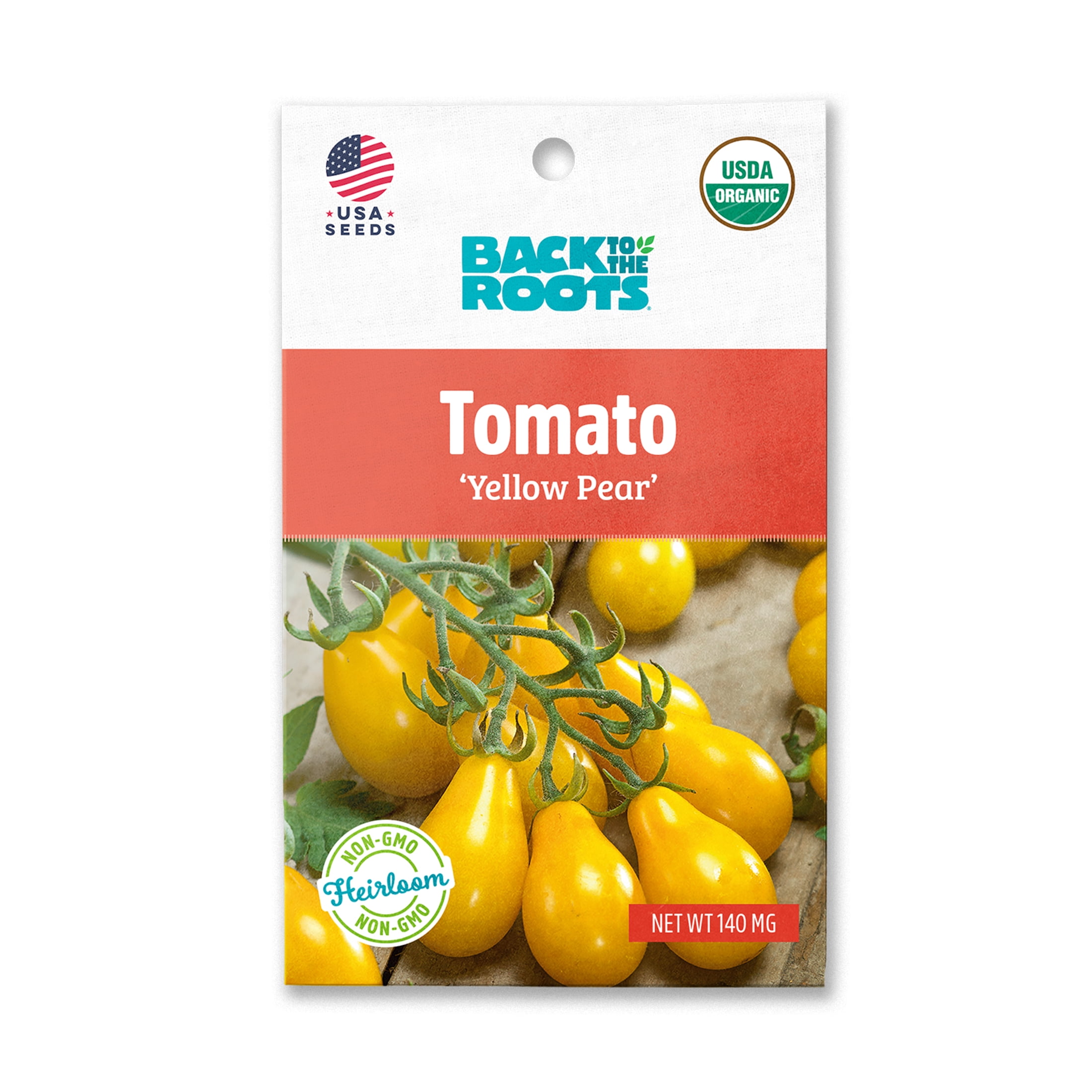 Back To The Roots Organic Yellow Pear Tomato Seeds 1 Seed Packet