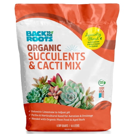 Back to the Roots 100% Organic Succulent & Cacti Mix (6 Quart)
