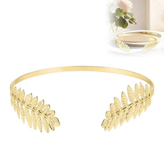 Back-worn Leaf Metal Headband,Fashion Gold Leaf Back-Worn Goddess Headpieces,Goddess Crown Hair Wrap (1pcs-A, ONE SIZE)  P