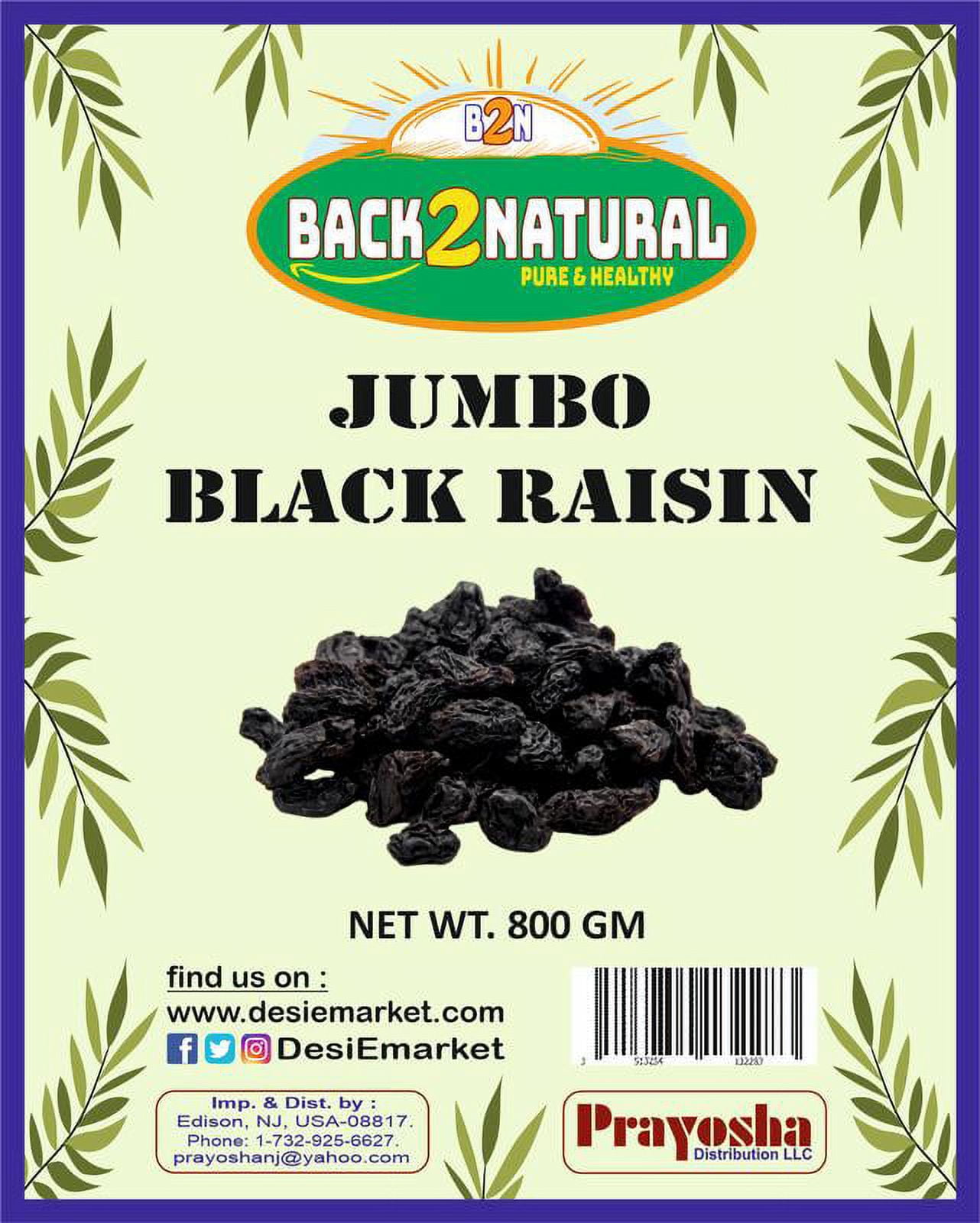 Back2Natural Jumbo Black Raisins | Dry Grapes 800 Gm
