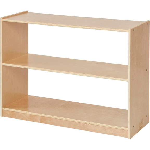 Back2School Express 2-Shelf Double-Sided Mobile Storage Cabinet, Book Shelf, Natural