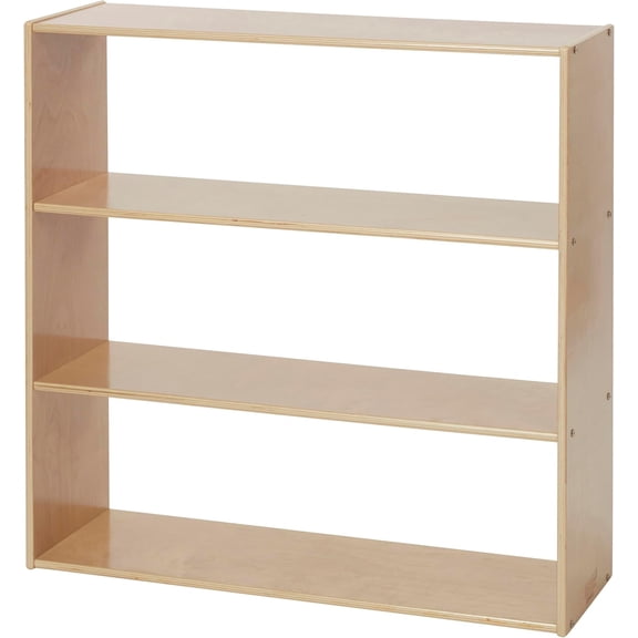 Back2School Express Sleekline 3-Shelf Double-Sided Storage Cabinet, 36" H, Book Shelf, Natural
