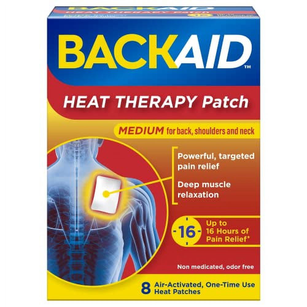 Backaid Heat Therapy Patch, Portable Heating Pad, Medium for Back