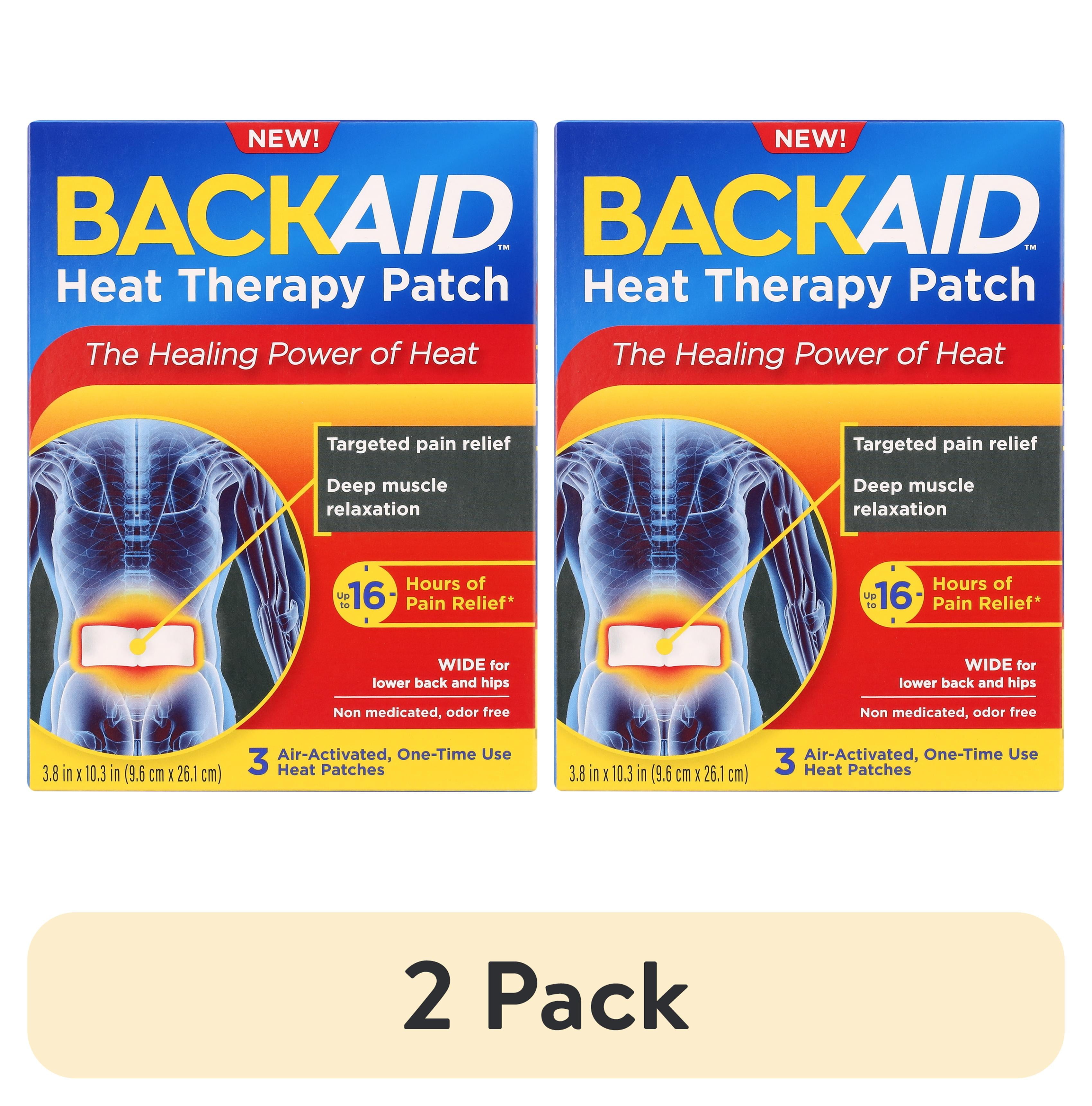 (2 pack) Backaid Heat Therapy Patch, Wide for Lower Back and Hip Pain
