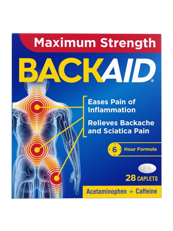 Maximum Strength Back & Sciatica Pain Reliever, 6-Hour Formula, 28 Count