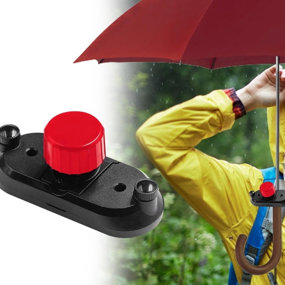 Backbag Strap Umbrella Clip Umbrella Clamp Hands Free Outdoor Lightweight Travel Umbrella Stand Clip Gadget Convenient Umbrella Holder Clip Wearable Portable Red
