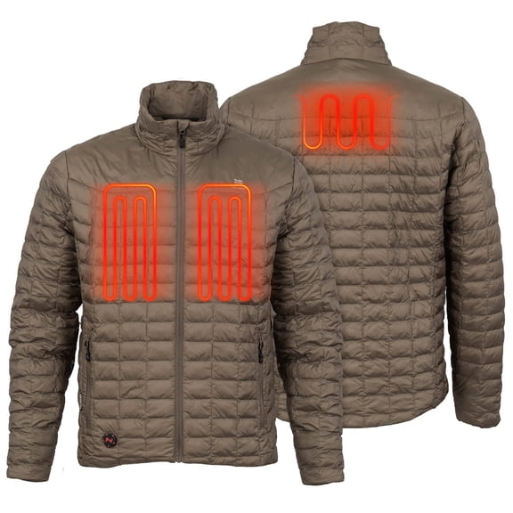 Mobile Warming Backcountry Heated Jacket for Men, 3 Heat Zones, PrimaLoft Synthetic Down Core, Lightweight Nylon Shell